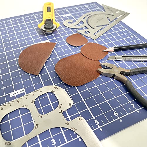 UPTTHOW Leather Tools French Curve Protractor Triangles Andcircle Gauge All-in-one Combine Tool Multifunctional Stainless Steel Ruler for UPTTHOW