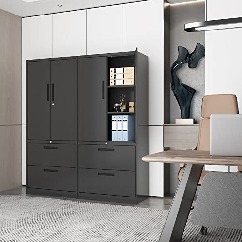 AFAIF Metal File Cabinets, Lateral Filing Cabinet with 2 Drawers,70" H File Cabinet for Home Office, Office Storage Cabinet with Adjustable Storage AFAIF