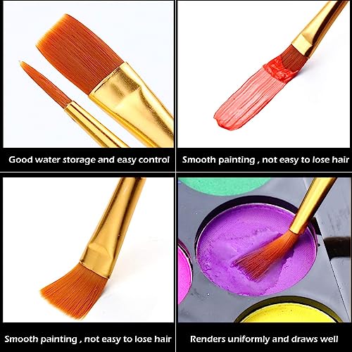 Acrylic Paint Brush Set, (20 Packs /200 pcs) Nylon Hair Brushes for Oil and Watercolor, Perfect Suit of Art Painting, Best Gift for Painting, Black AROIC