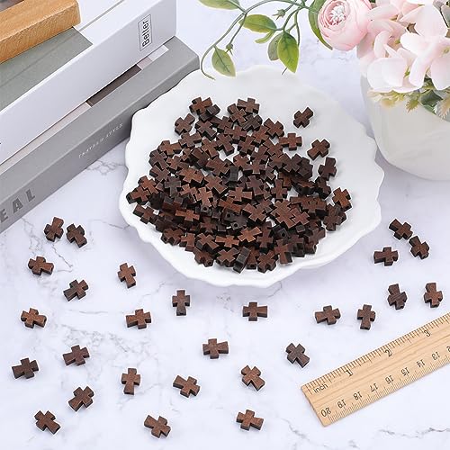 SUNNYCLUE 150Pcs Wood Cross Beads Bulk Wooden Cross Bead Natural Unfinished Wood Blank Beads Cross Loose Spacer Rosary Beads Charms for Jewelry SUNNYCLUE