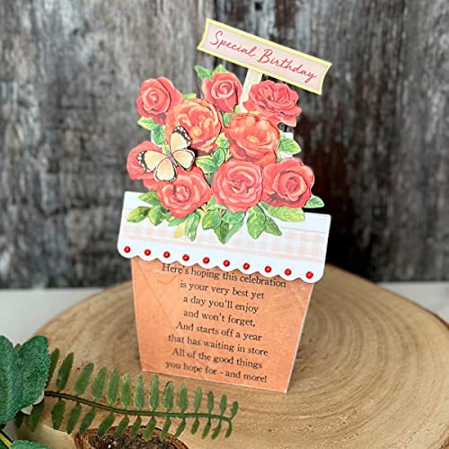 Katy Sue Flower Patch Pots Card Making Kit - Contains 8 Cards, 8 Envelopes, 3 Sheets of Floral Die Cut Decoupage & 2 Sheets of Foiled & Die Cut Katy Sue