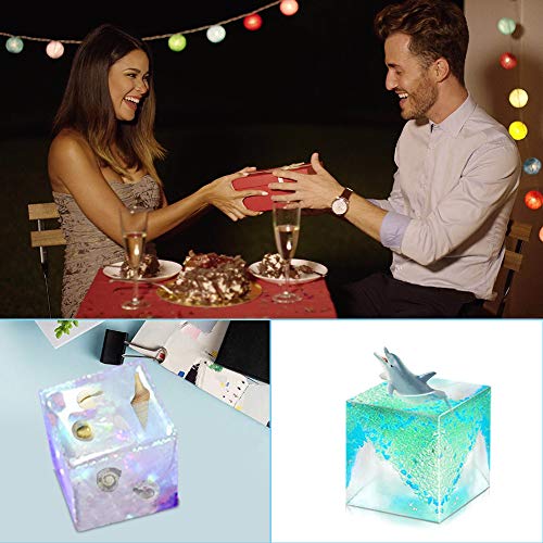 FineGood 5 Pcs Square Resin Molds Epoxy Resin Molds Molds Resin Mold Kit Silicone Resin Mold FineGood