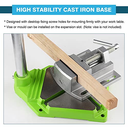 IRONWALLS Floor Drill Press Stand for Hand Drill, 90 Degree Rotating Adjustable Universal Bench Clamp Drill Holder Drill Press Adapter Workbench IRONWALLS