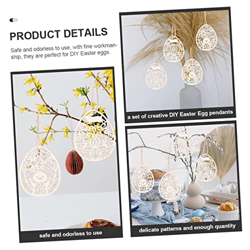 BESPORTBLE 5pcs Easter Ornaments Easter Wooden Egg Cutouts Easter Bunny Embellishments Unfinished Bunny Cutouts BESPORTBLE