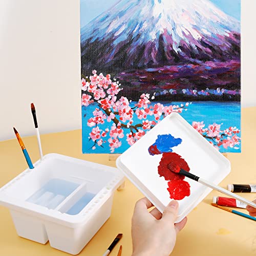 MyLifeUNIT Paint Brush Cleaner, Paint Brush Holder and Organizers for Acrylic, Watercolor, and Water-Based Paints (White) MyLifeUNIT