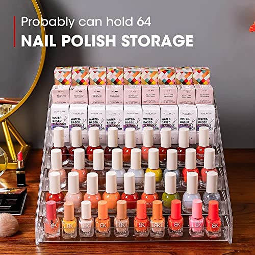 YIEZI Nail Polish Organizer 84 Bottles of 7 Layers Sunglass Organizer Acrylic Display Rack Eyeglasses Storage Essential Oils Holder Makeup Organizer YIEZI