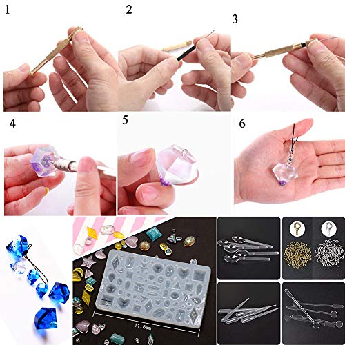 EuTengHao 229Pcs DIY Jewelry Casting Molds Tools Set More Than 120 Designs Contains 8 Silicone Jewelry Resin with 70 Designs,1 Earring Molds with 25 EuTengHao