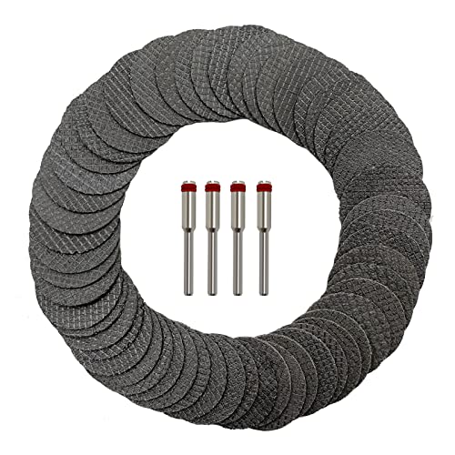 50pcs Rotary Tool Cut Off Wheels 1-1/4'' Fiberglass Reinforced Cutting Wheel Discs with 4Pcs Mandrels Rotary Tool Accessories for Cutting Metal, YGFRSTO