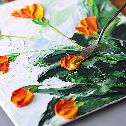 5 Pieces Painting Knives Stainless Steel Spatula Palette Knife Oil Painting Accessories Color Mixing Set for Oil, Canvas, Acrylic Painting-Lightwish LIGHTWISH