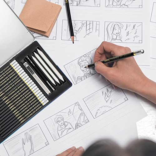 Bellofy Artist Drawing Set Sketching Drawing Kit -100 Sheet Sketchbook - Variety of Sketch/Charcoal Pencils Set for Drawing - Shading Pencils For Bellofy