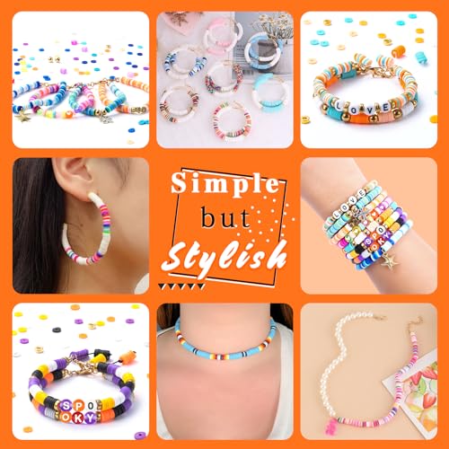 FUNZBO Clay Bead Bracelet Kit - 0.8mm|120M Bracelet String, 15000pcs|144 Colors Clay Beads, Bracelet Making Kit, Friendship Bracelet Kit with Letter FUNZBO