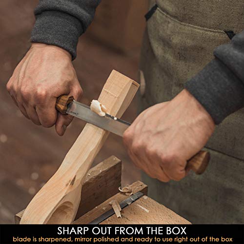 BeaverCraft Draw Knife with Leather Sheath DK1S-4,3" Straight Shave Knife Wood Carving Tools Woodworking Hand Tool BeaverCraft