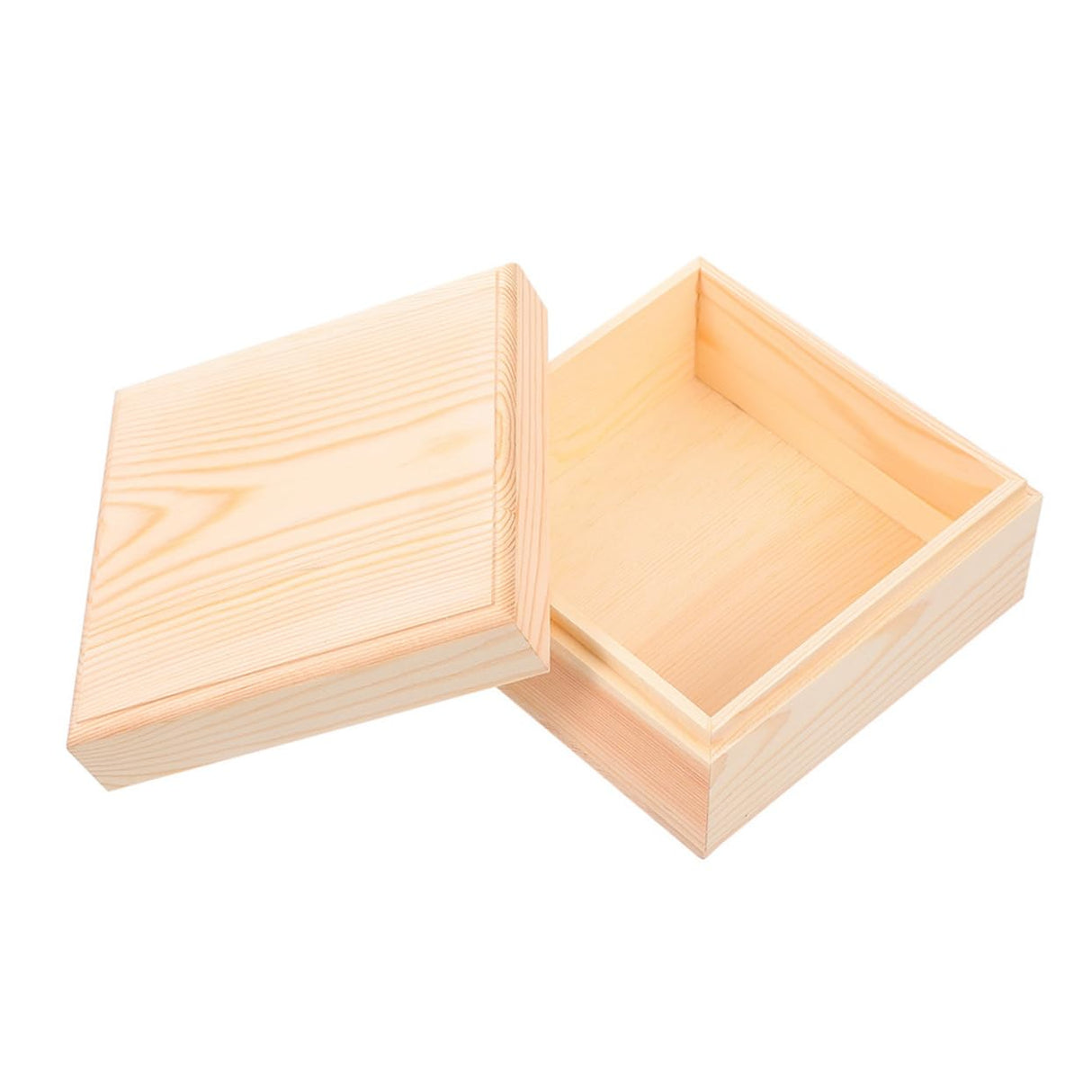 VOSAREA Box Square Wooden Storage Box Jewelry Cases Wooden Container Wooden Jewelry Holder Vintage Trinket Organizer Wood Chest Trunk Unfinished Case VOSAREA