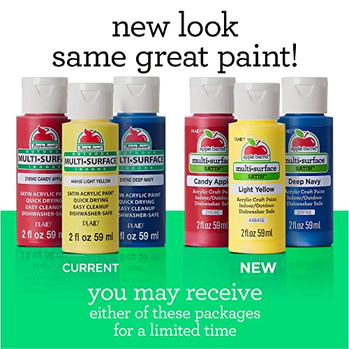 Apple Barrel Multi PROMOABMPO22, 21 Piece DIY Set Featuring 16 Surface Paints, 1 Mod Podge Outdoor Acrylic Sealer and 4 Foam Brushes, Large Apple Barrel