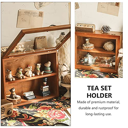 Ipetboom 1Pc Shadow Boxes Display Cases, Wood Cabinet Display Cabinet Mini Figure Display Cabinet Display Shelf for Memorabilia Photos Collectibles, Ipetboom