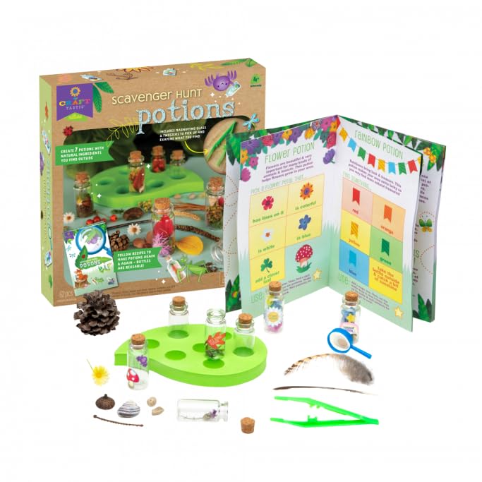 Craft-Tastic Scavenger Hunt Potions - Nature DIY Craft Kit - Create Magical Nature Potions - Makes 7 Potions - Comes with Recipe Book - Ages 4+ with PlayMonster
