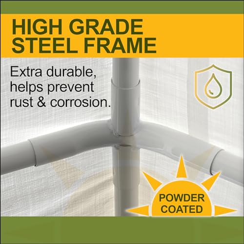 Carport 12’x20’ Portable Steel Frame Garage, Heavy Duty Waterproof UV Canopy Cover, Includes Complete Enclosure Kit with Sidewalls and NEW YARD