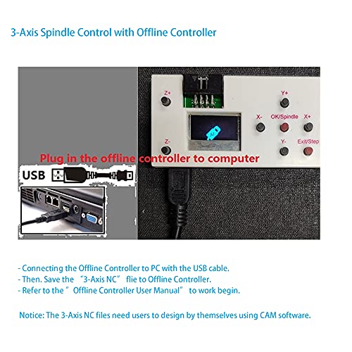 RATTMMOTOR CNC GRBL Offline Controller, 3 Axis GRBL DIY CNC Router Offline Control Button/Module LCD Screen for Mini CNC Carving Milling Engraver RATTMMOTOR