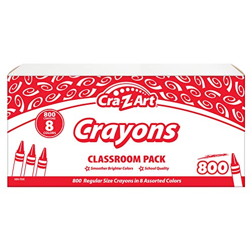 Cra-Z-Art Crayon Bulk Class Pack 800ct 8 Assorted Colors Cra-Z-Art