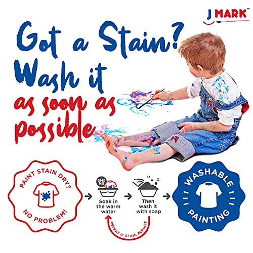 J MARK Complete Toddler Painting Set – Includes Washable Toddler Paint, Art Smock, Toddler Painting Paper, Brushes, Brushes, Toddler Art Set Painting J MARK