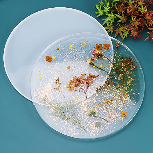 Resin Tray Molds, Round Rolling Tray Molds, Silicone Tray Molds, 11.8 Inch Rolling Tray Molds for Epoxy Resin, Resin Casting, DIY Jewelry Holder, EKDJKK