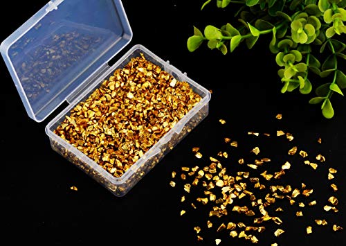 Crushed Glass Irregular Metallic Chips Sprinkles Chunky Big Glitter Gold 100g 4-6mm for Nail Arts Craft DIY Vase Filler Epoxy Resin Mold Scrapbooking Cmidy