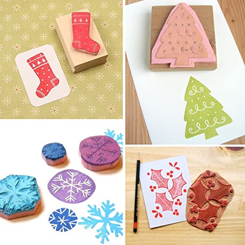 SGHUO 12pcs 4"x6" Pink Rubber Carving Blocks Linoleum Block Stamp Making Kit SGHUO