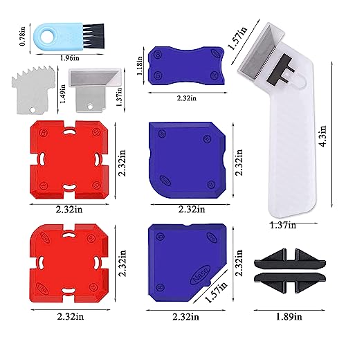 12Pcs Caulking Tool Kit, Professional Silicone Profiling Kit with Sealant Finishing Tools and Caulk Removal Tools Lankki