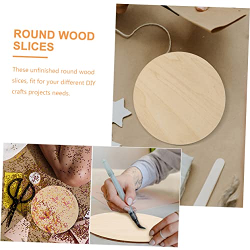 Operitacx 3pcs Painting Board Unfinished Wooden Circles Unfinished Wood Sign Wood Blank Cutouts Wood Blanks Painting Wood Circles DIY Crafts Portable Operitacx