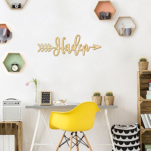 Custom Arrow Name or Word Rustic Wood Sign Home Nursery Décor Wall Art Woodums
