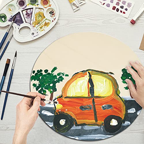 Wood Circles for Crafts, 12 Pack 12 Inch Unfinished Wood Rounds Wooden Cutouts for Crafts, Wood Slices for Painting, Door Hanger, Door Design, LRAERZ