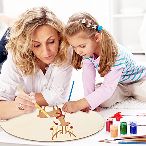 Whaline 20 Inch Wood Circles for Crafts, 10Pcs Valentine's Day Unfinished Round Wooden Discs Farmhouse Rustic Wood Sign Door Hanger 3mm Thick Natural Whaline