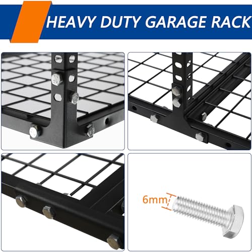 3 x 8FT Overhead Garage Storage Rack, Adjustable Ceiling Storage Racks, Garage Shelving Heavy Duty Storage Organizer System, 600lbs Weight Capacity Soywey