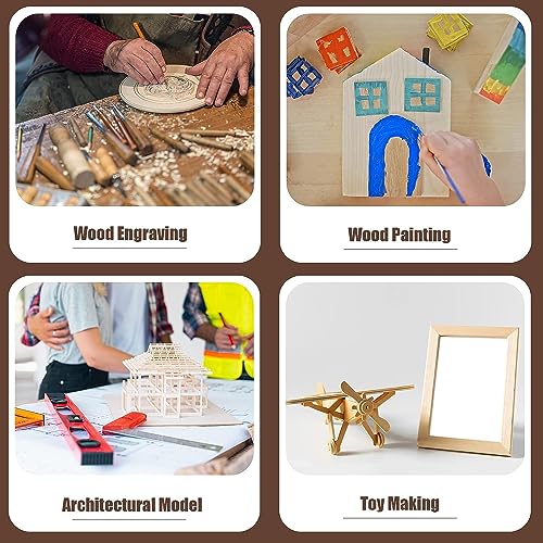 24 Pack Basswood Sheets for Crafts 12 x 4 x 1/16 Inch-2 mm Thick Unfinished Wood Sheets Thin Plywood Boards for Drawing, Painting, Wood Engraving, AWIZOM