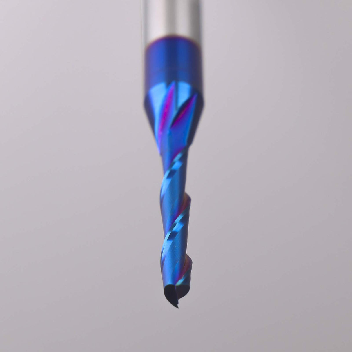 Jiiolioa 2PCS CNC Router Bits 1/4 Inch Shank 1/8 inch Cutting Diamete Spiral Up Cut End Mill with Nano Blue Coating for Carving Standard milling, Jiiolioa