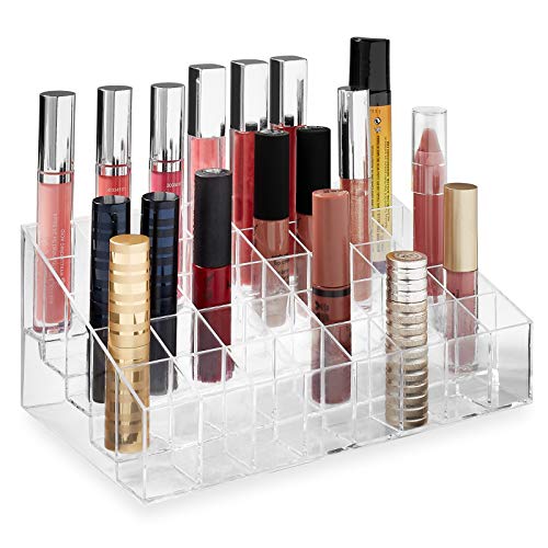 Casafield 40 Slot Acrylic Lipstick & Makeup Organizer - Cosmetic Display Case - Clear Casafield