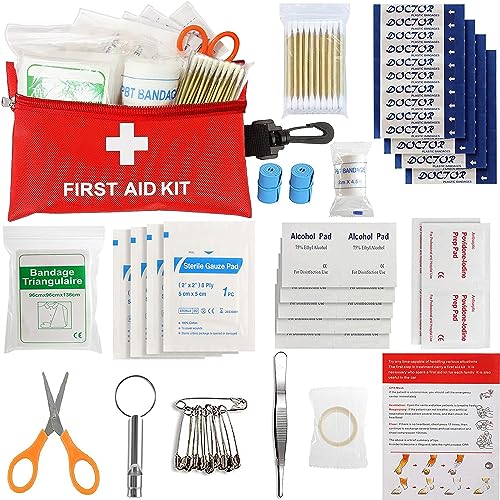 Small First Aid Kit -98 Piece First Aid Kit, Small Travel First Aid Kit Treat and Protect Most Injuries,Mini First Aid Kit Ready for Emergency at Ancestress