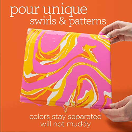 Apple Barrel Color Pop Pre-Mixed Set, Set of 4 Fluid Ready Pour Paints Perfect for DIY Arts and Crafts Projects, 13480E Apple Barrel