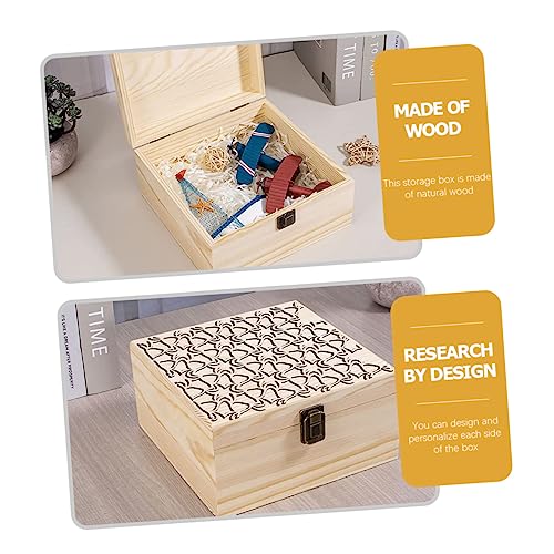 FUNOMOCYA Box Jewelry Organizer Tray Decorative Case Ornament Container Wood Desktop Organizer Tea Bag Container Unfinished Unpainted Chest Treasure FUNOMOCYA