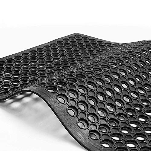 MYOYAY 83"x 36" Commercial Anti-Fatigue Drainage Rubber Mat Roll Non-Slip Rubber Drainage Mat Heavy Duty Commercial Restaurant Bar Rubber Floor Mat MYOYAY