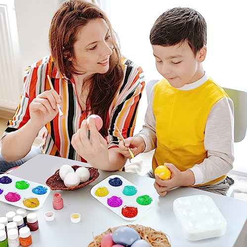 White Art Paint Tray Palette 6 Well Rectangular Watercolor Palette Paint Holder Tray Paint Tray for Student Adult Painting Party Art Painting DIY Mototo