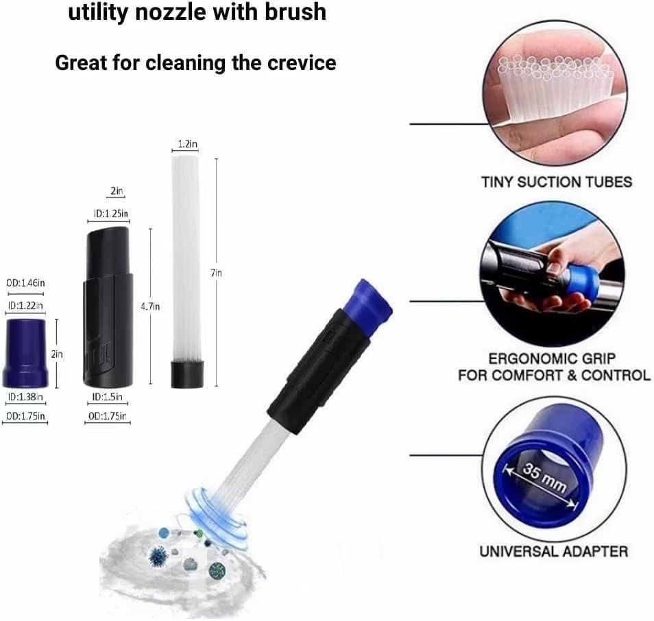 15 Pcs Universal Vacuum Attachments & Brushes for Shop Vac Accessories - 2 1/2" to 1 1/4" Hose Adapter for Shop Vac, 1 7/8" to 1" Vacuum Hose IN VACUUM