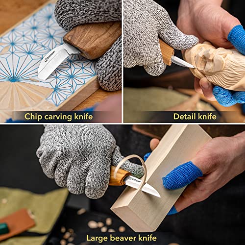 BeaverCraft Wood Carving Kit S15 Wood Whittling Kit for Beginners Kids - Wood Carving Knife Set Whittling Knife Set Wood Carving Knives Hand Wood BeaverCraft