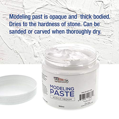 U.S. Art Supply Modeling Paste Acrylic Medium, 500ml Tub U.S. Art Supply