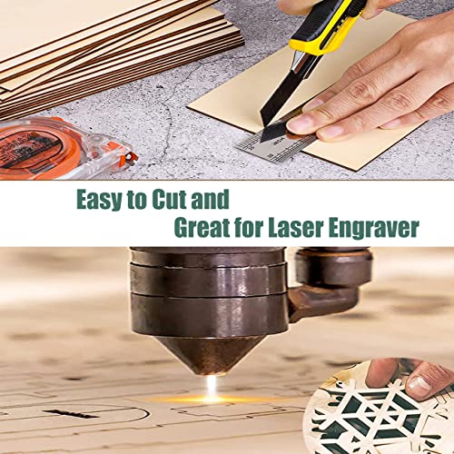 LINSHRY Basswood Sheets 1/16, 5 Pcs 12x8 Inch Thin Plywood Wood Sheets for Architecture Model, Engraving, Creative Painting or School DIY Projects LINSHRY