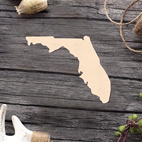 Florida State Wood Craft,Unfinished Wooden Cutout Art,DIY Wood Sign, Inspirational Farmhouse Wall Plaque,Rustic Home Decor for Home Front Door Porch Arupkeer