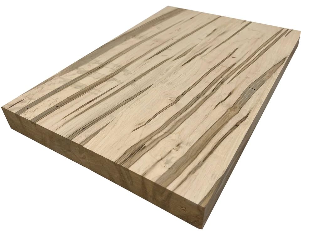 Exotic Wood Zone | Ambrosia Maple Electric Guitar Wood Body Blank | 21" x 14" x 2"- 3 Piece Glued (Planed) Exotic Wood Zone