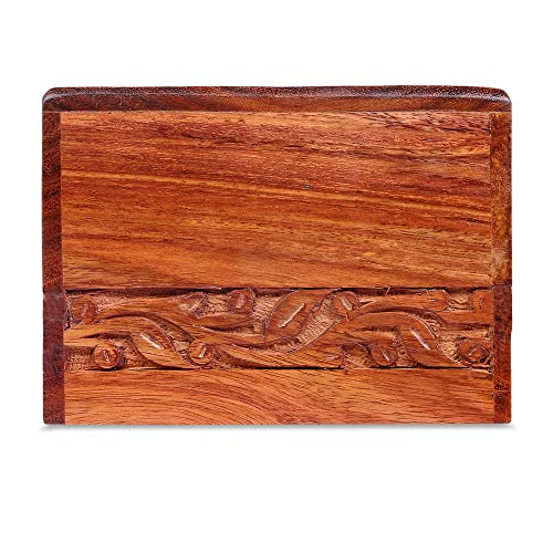 S.B.ARTS Wooden Keepsake Urn Box, Cremation Urns for Human Ashes, Handcarved Decorative Memorial Urn, Wood Casket Urn for Pets, Cat, Infant, Adult S.B.ARTS