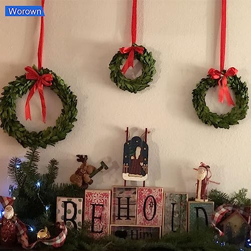 Worown 6 Pack Wooden Wreath Form, 8 inches (Outer Diameter) Wooden Wreath Frame, 5mm Thickness Wood Wreath Ring for Creating Beautiful Floral Worown