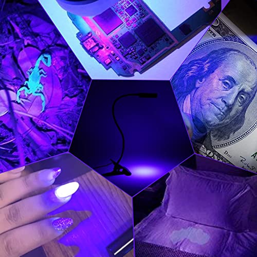 UV Light Gooseneck Curing Lamp, 5W UV Light for Resin Curing, USB 1.5m UV Resin Lamp, Wavelength 395nm UV Lamp, Flexible Gooseneck Clip UV, Black U4GLORY